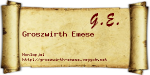 Groszwirth Emese névjegykártya